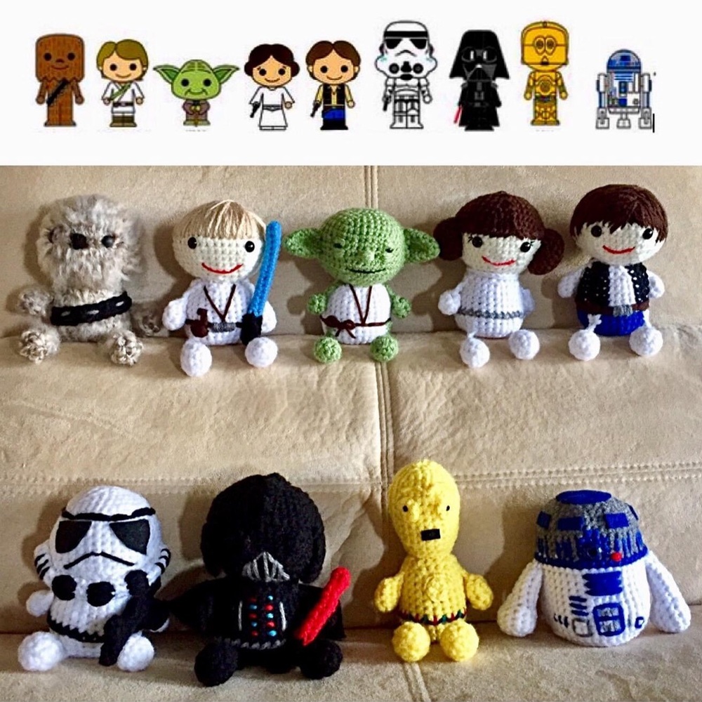 NEW Crochet Amigurumi Handmade Popular Star Wars Characters | Set of 9